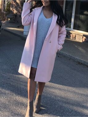 Babaton Pink Wool Coat